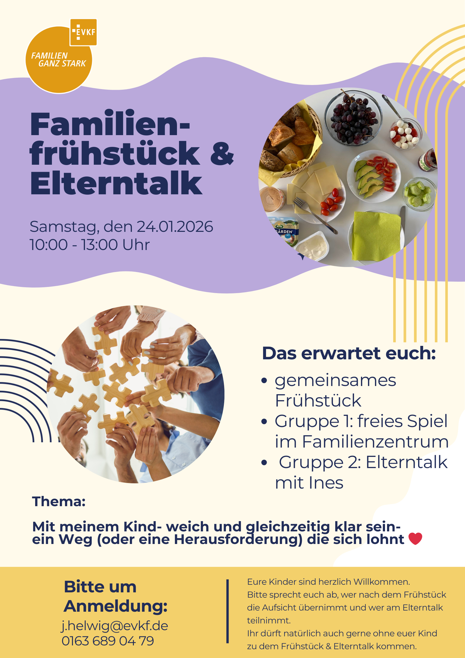 Das aktuelle Monatsprogramm Januar mit den Terminen zu den Angeboten des Familienzentrums