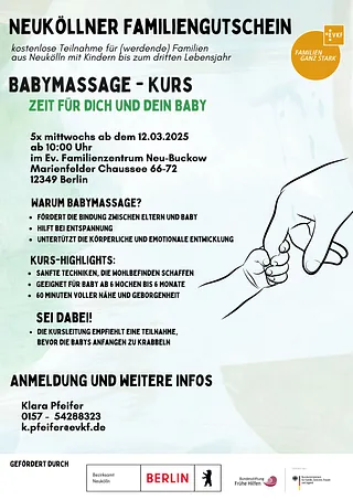 Flyer des Babymassage-Kurses